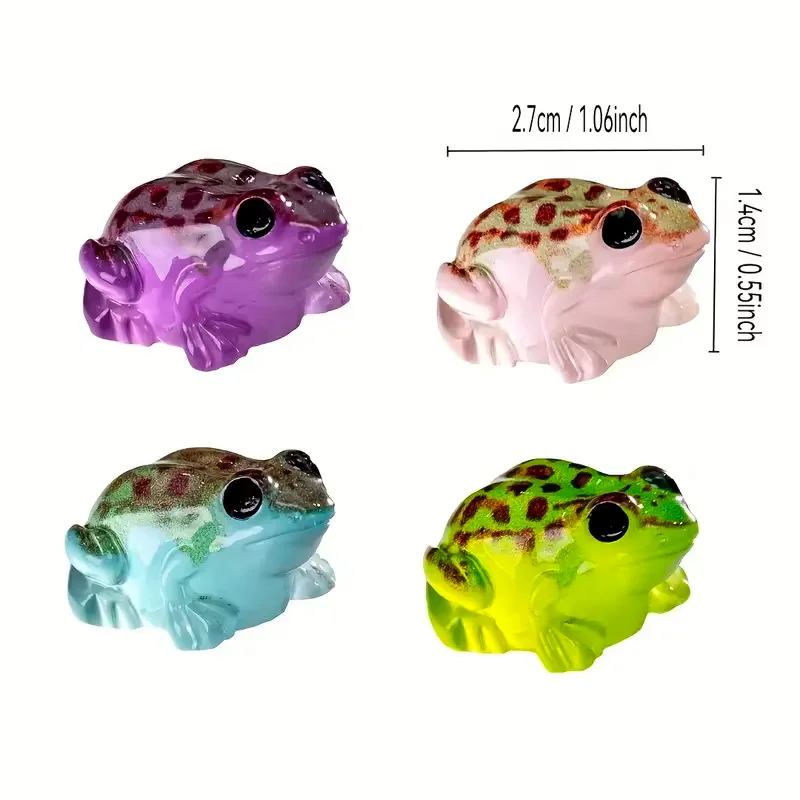 10/20 Pcs Glow-In-The-Dark Frog Figurines, Outdoor Garden Decor, Christmas Halloween Gift, Desktop Decoration