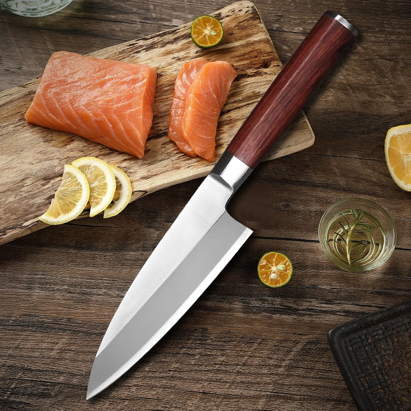 JUMCSONG Thickened Single Blade Fish Head Knife Hotel Chef's Fish Slayer Knife Germany 1.4116 Steel Salmon Saseboard Knife