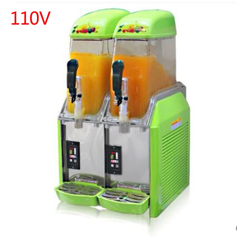 Double tanks Slush machine 12L*2 Cold drinking dispenser Commercial Snow melt machine 220V Fully-automatic Slush mixer