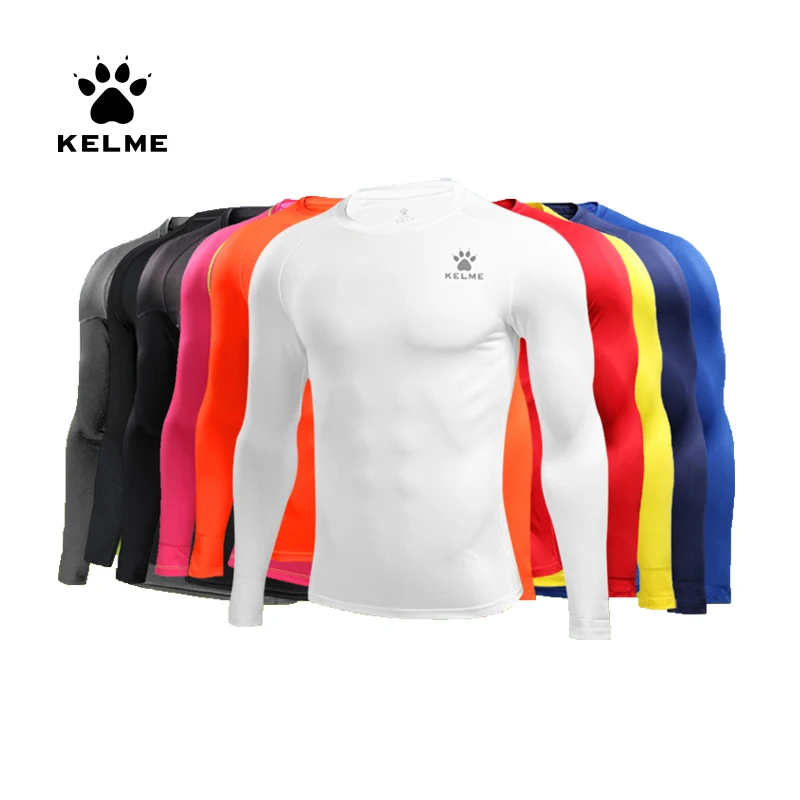 KELME Men's Running T-shirts Compression Shirts Bodybuilding Sports Tights Long Sleeves Exercise Workout Fitness 3891113