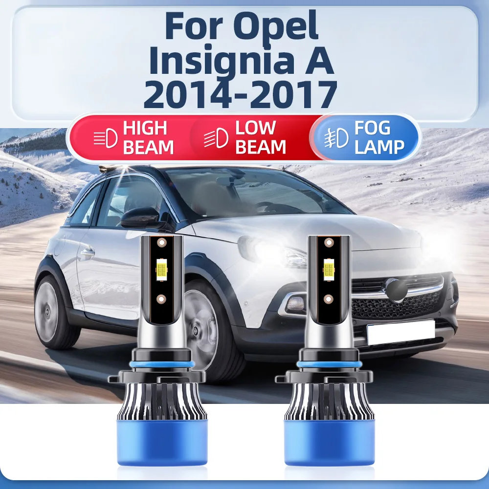 2Pcs 20000LM LED Headlight 120W Super Bright Auto Headlamps Bulbs 12V 6000K White For Opel Insignia A 2014 2015 2016 2017