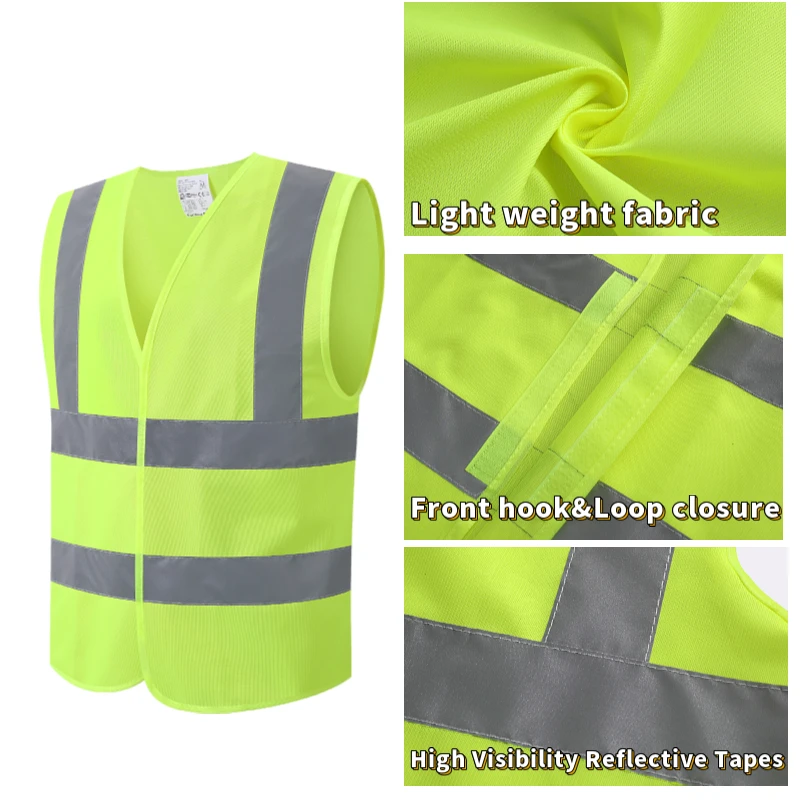 High Visibility Safety Vest With Reflective Stripes Construction Workwear Working Vest with Reflector Safety Jacket