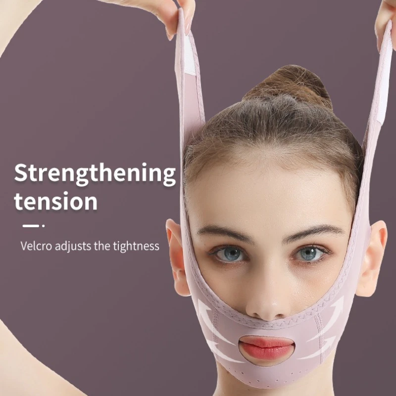 قناع على شكل حرف V لتشكيل ضمادة الخد يرفع الوجه قناع رقيق يقلل من الذقن المزدوجة قابل للتنفس على شكل حرف V مضاد للتجاعيد