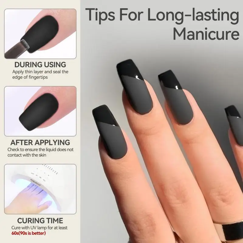 BORN PRETTY 10ml Mattierender Top Coat Puderresistenter Anti-Kleber Maniküre-Gel Semi-Permanent Abziehbarer Gel-Nagellack Dekorationswerkzeuge – Detail 5