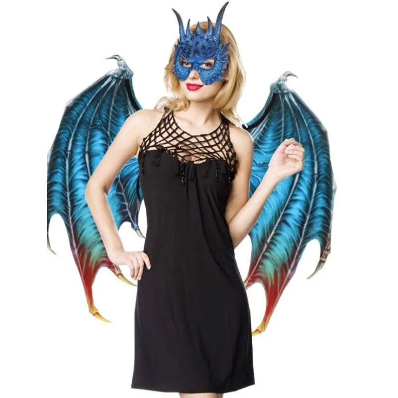 Halloween Cosplay Dragon Demon Wings Adult Oversized Feather Wings Unisex Party Masquerade Costume Props