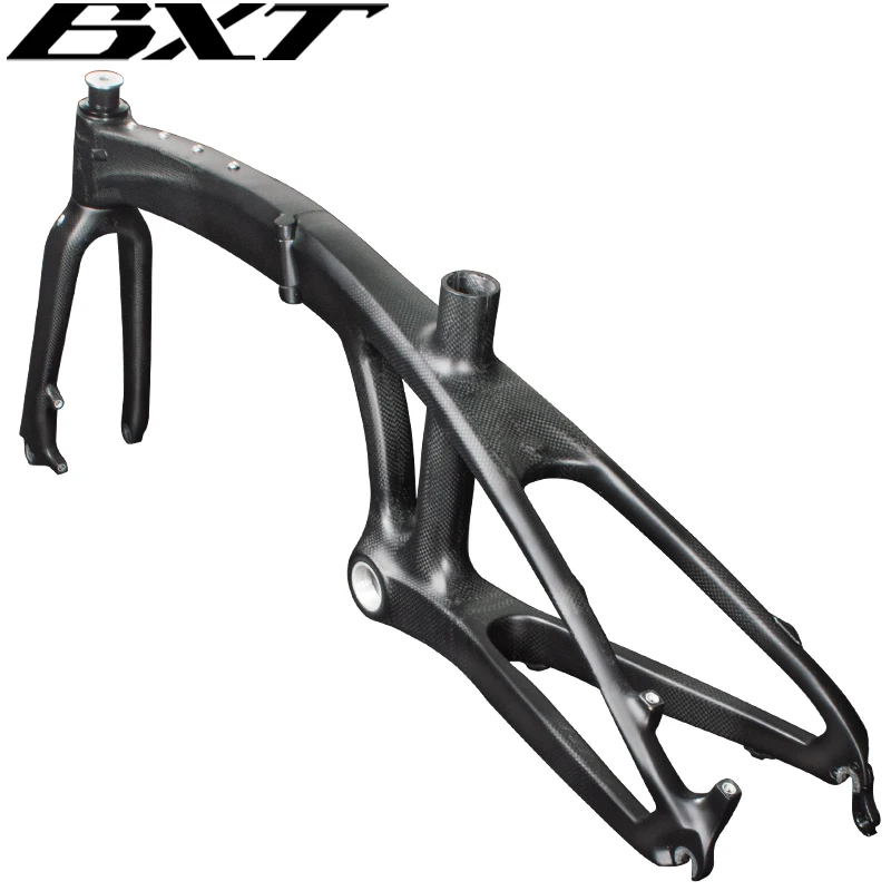 BXT Carbon Fiber Folding Bike Frame, Folding Bicycle Frame, Disc Brake, QR135x9mm, BSA, 20in, T1000