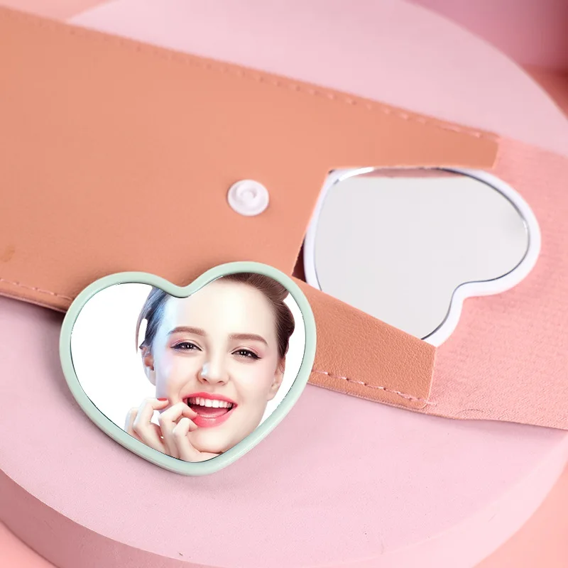 Single-sided Heart-shaped Mirror Handheld Little Handheld Mirror High-definition Beauty Make-up Mirror Definition Cute Mirrors