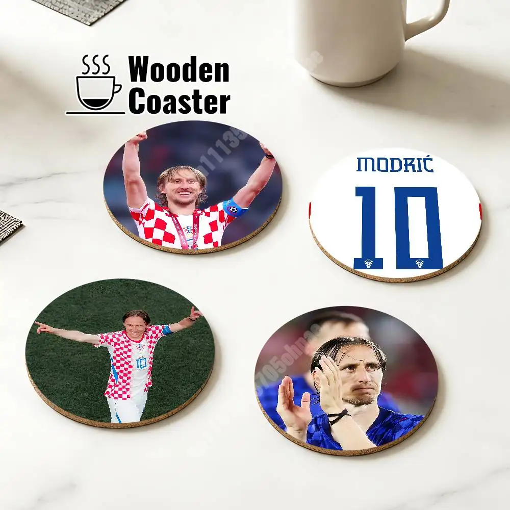 Farewell Croatia L-Luka 10 M-Modric Wooden Cup Mat Cappuccino Vodka Juice Water Coaster for Flower Shop