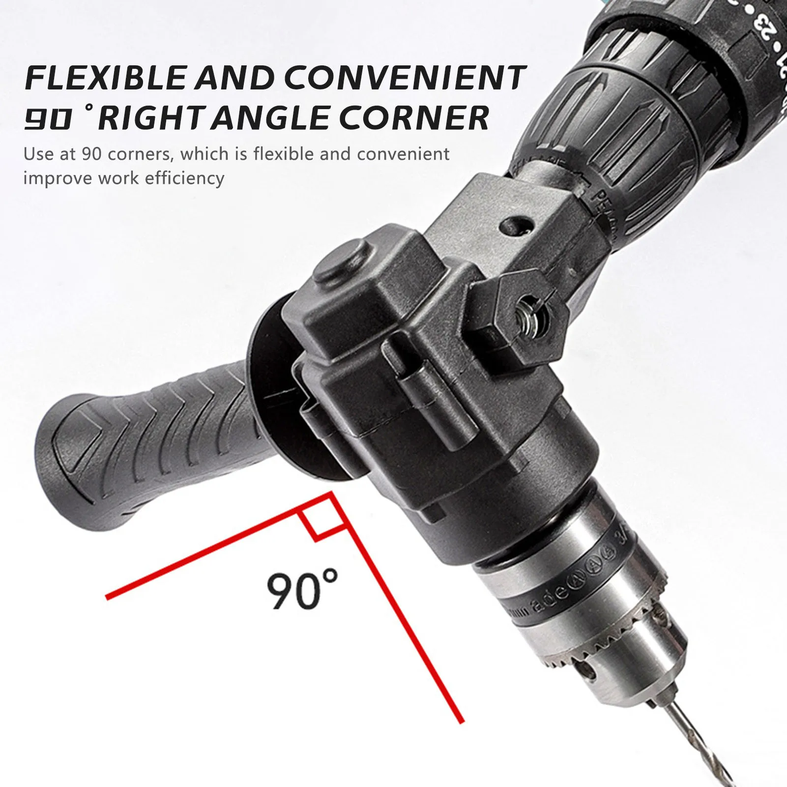 

90-Degree Angle Drill Attachment Easy Handling Stable Operation Powerful Tool Suitable for Most Electric Drills