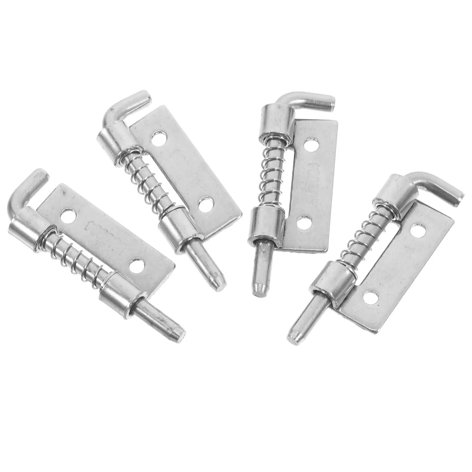 4Pcs Stainless Steel Flat Pin Spring Latch Cabinet Door Bolt Lock Spring Loaded Locking Latch Security Barrel Bolt