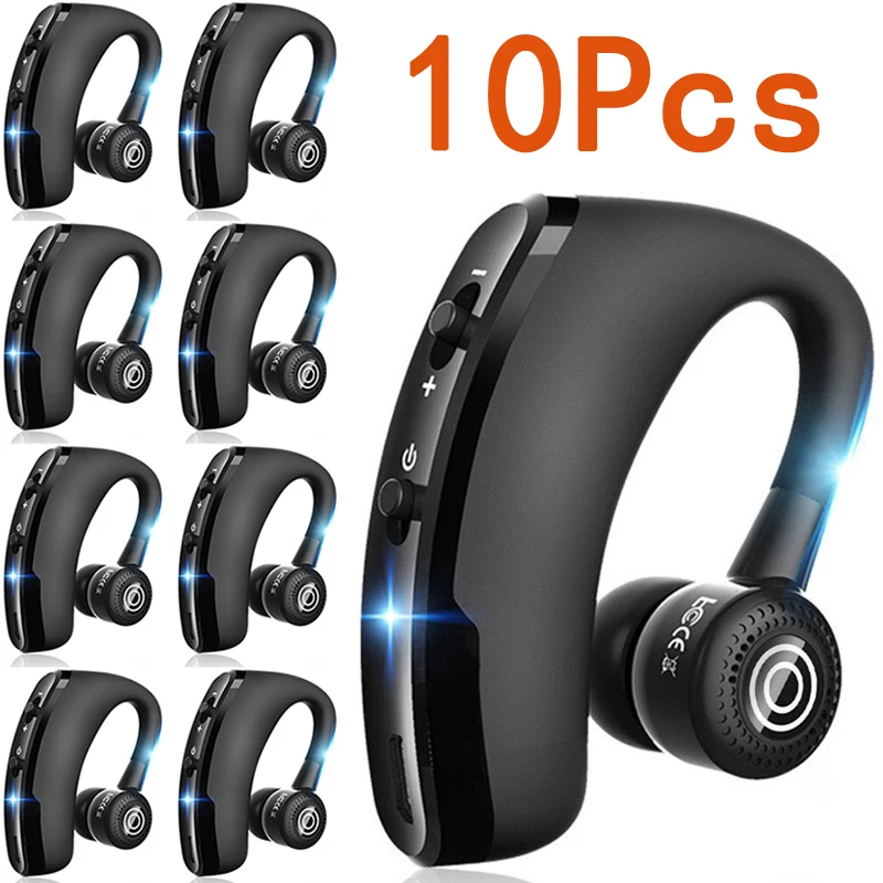 

10Pcs V9 Bluetooth 5.0 Earphones Waterproof Business Ear Hook Headphones Long Standby time Wireless Earphones for Driving Car