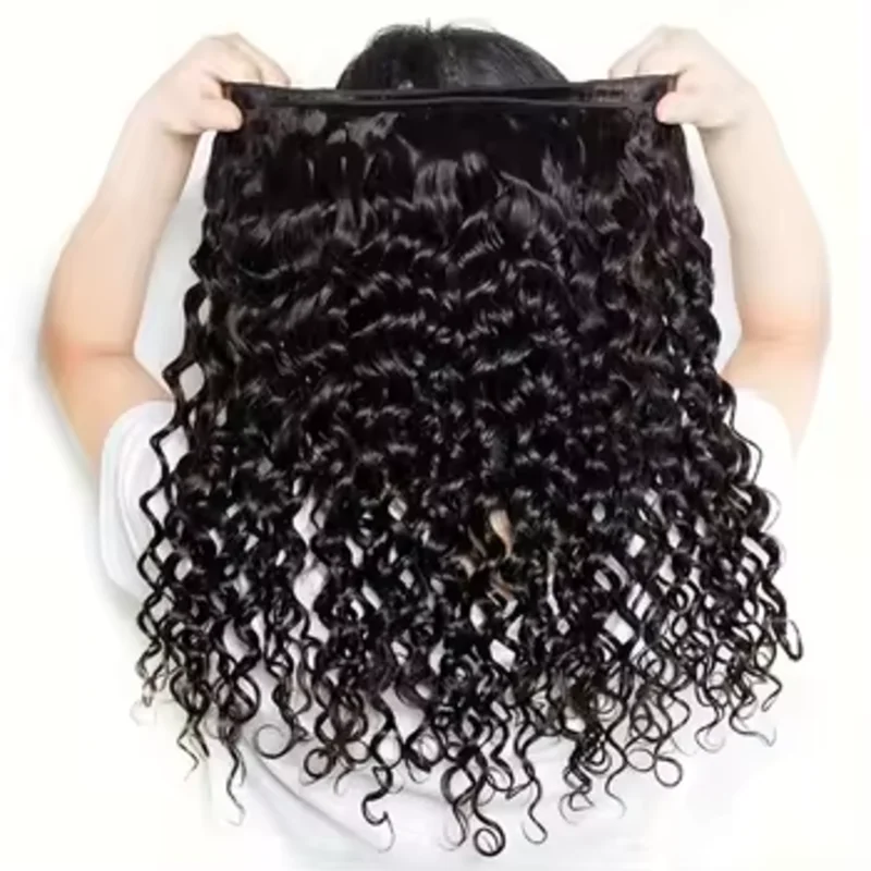 Extensiones de cabello humano de onda profunda, extensiones de cabello humano virgen brasileño 10A, 16, 18, 20 pulgadas, mechones rizados húmedos y ondulados, cabello humano