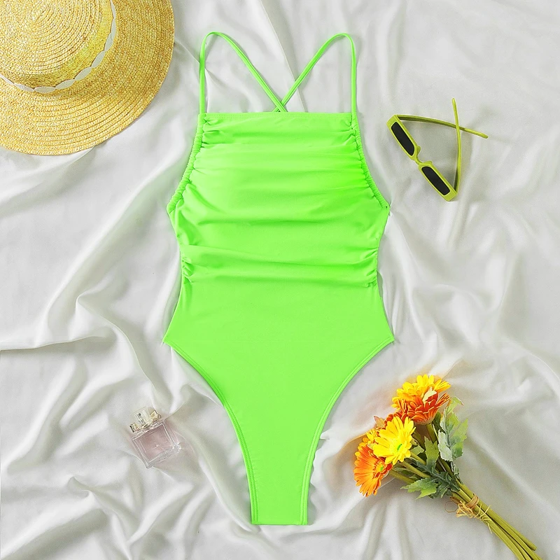 Baju renang wanita jumpsuit bawah seksi bareback wanita tali jaring musim panas