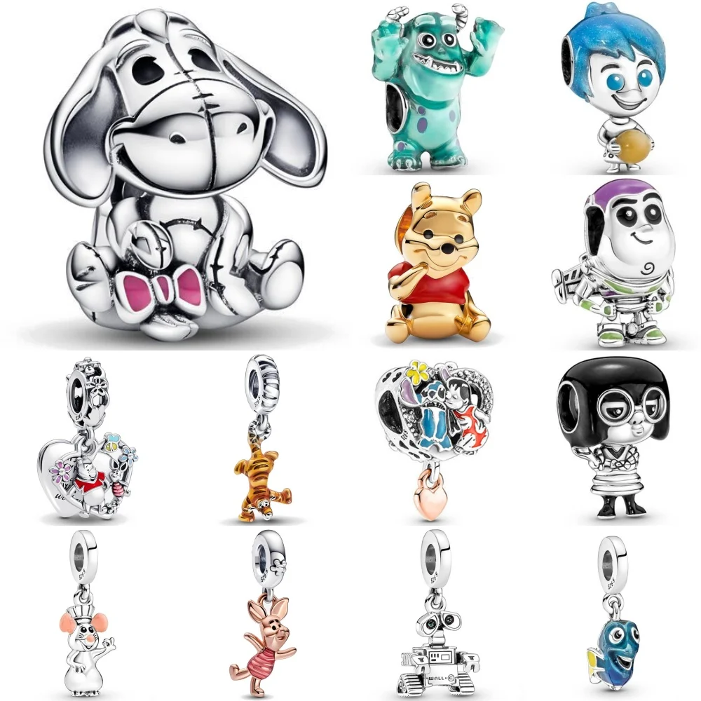 

925 Silver Cartoon Animal Fish,Tiger,Pig Bead Pendant Suitable for European Original Bracelet DIY Accessories Exquisite Jewelry
