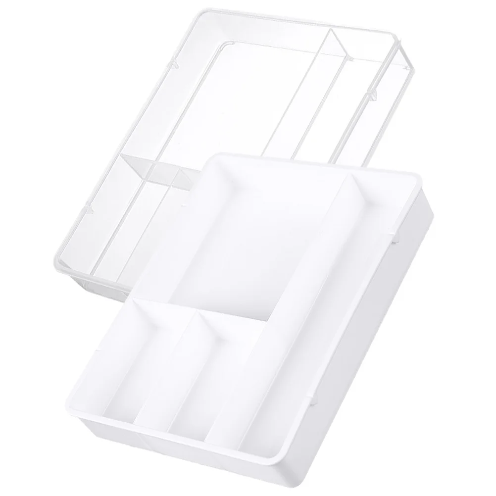 2Pcs Desktop Drawer Organizer Multi-Grid Storage Box for Makeup Skincare Products Pens Stationery Desk Organizing Box Vanity