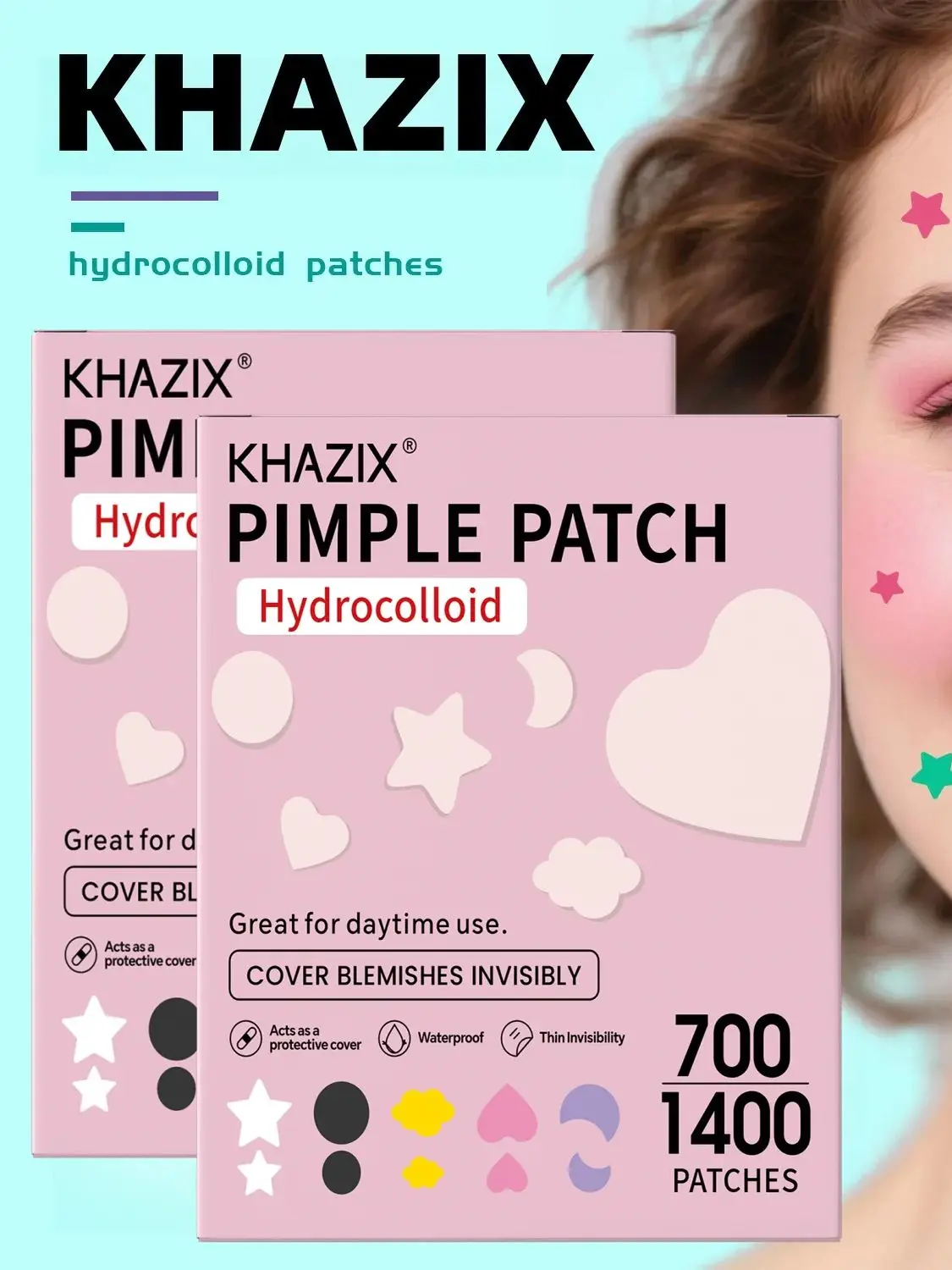 Le patch contre l'acné, couvre les boutons et l'acné, le patch pour couvrir les boutons et les imperfections, les autocollants pour le visage et la peau.
