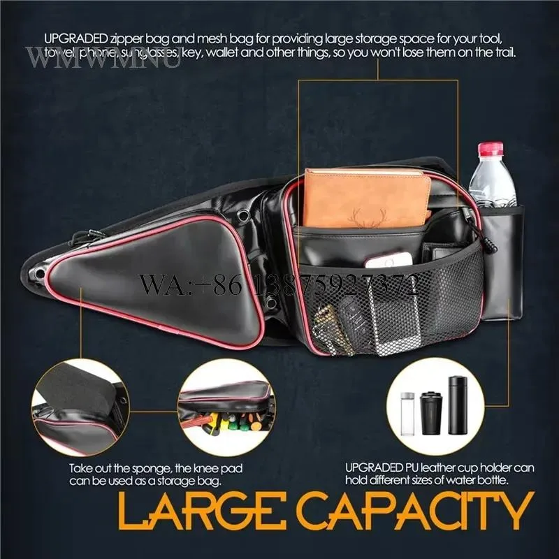 Wmwmnu 2PCS Durable PU Front Door Organizer Left Right Side UTV Door Bag With Knee Pad for Polaris RZR Ace