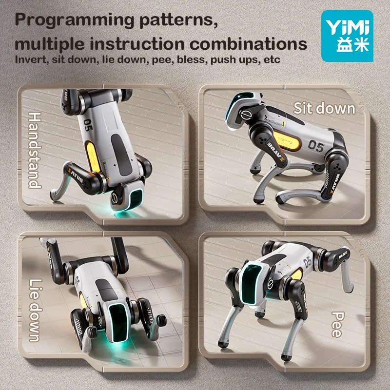 Perro Robot RC Stunt Car Toys 2,4 GHZ RC coche detección de gestos coche de Control remoto con ruedas Mecanum, ojos LED