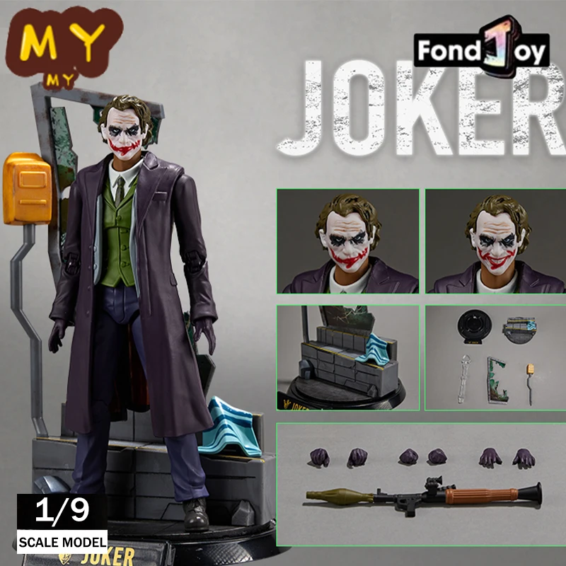 Original Fondjoy 1/9 Joker Figure Deluxe Edition DC Justice League Figures Joker Figurine With Scene Platform Joint Movable Toy