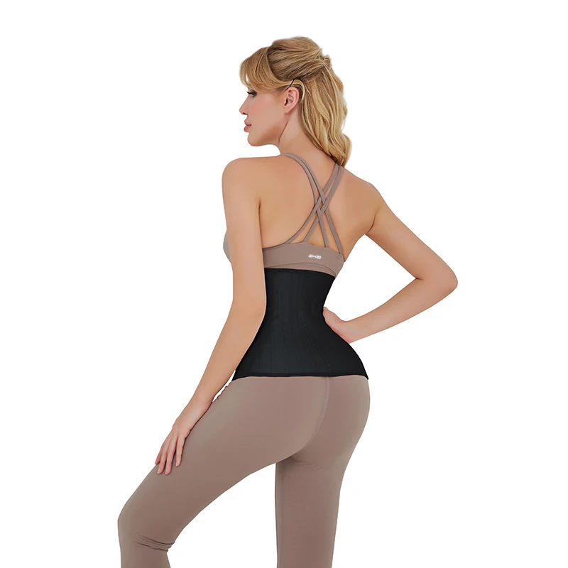 

Leather Latex Waist Trainer 25 Steel Bone Women's Binder Shaping Columbia Belt Styling Belt 6 Hook Slimming Belt