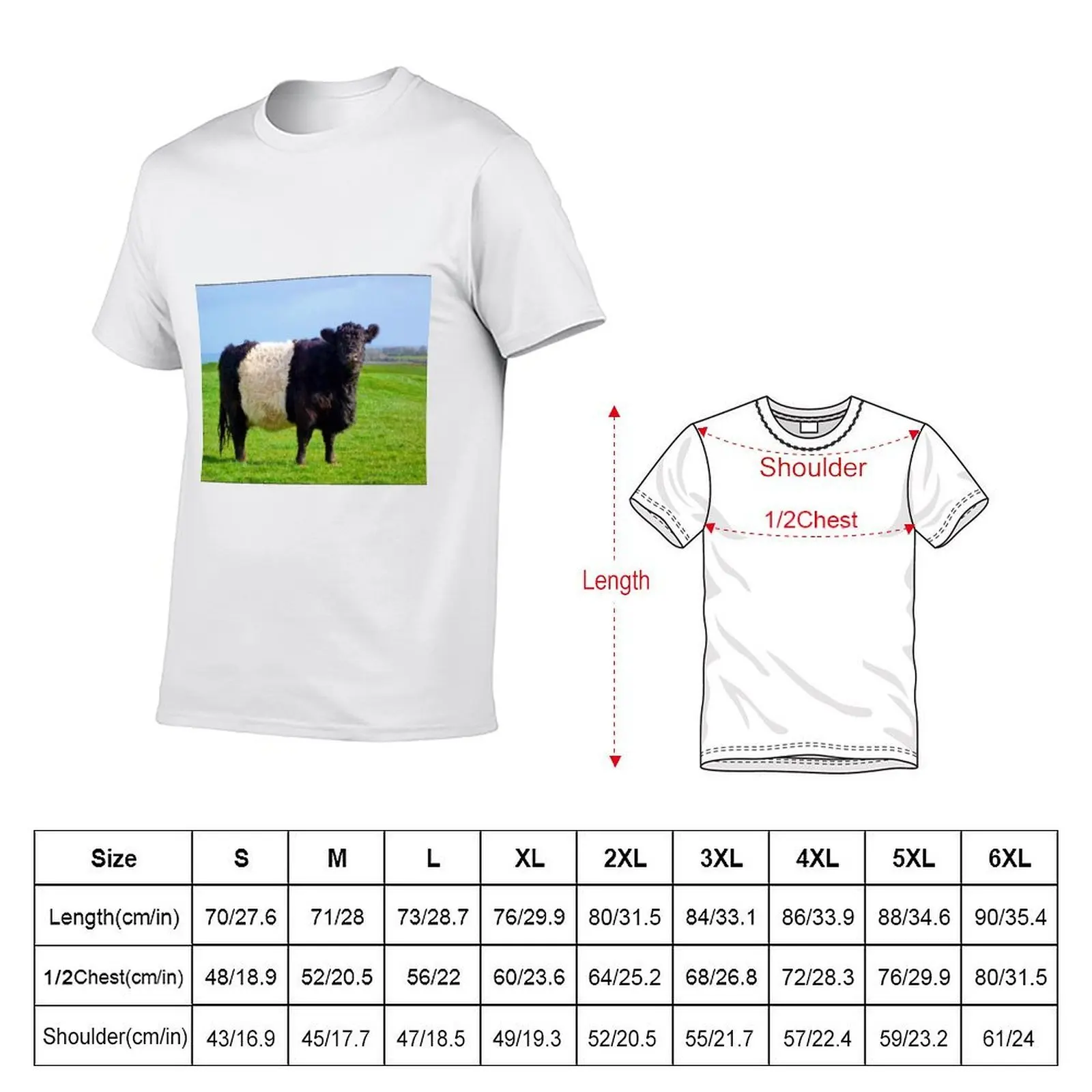 Belted Galloway Bull T-Shirt vintage luxury t-shirt fitted t shirts for men