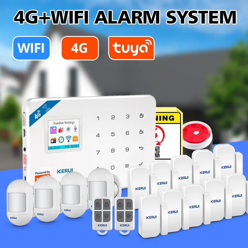 

Беспроводная панель охранной сигнализации KERUI, комплекты систем сигнализации, 4G/WIFI, GSM сигнализация, охранная система, 433 МГц, устройства для умного дома, PIR-датчик W184