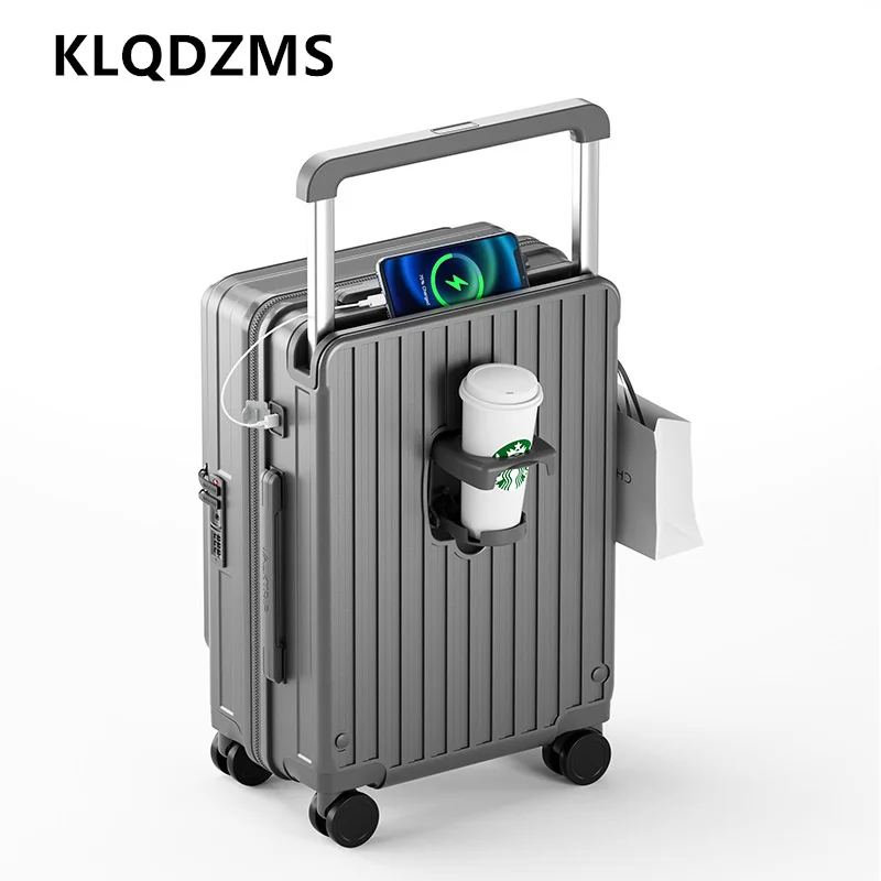 KLQDZMS Suitcase Travel Bag Multifunctional Boarding Box USB Charging Trolley Case 20