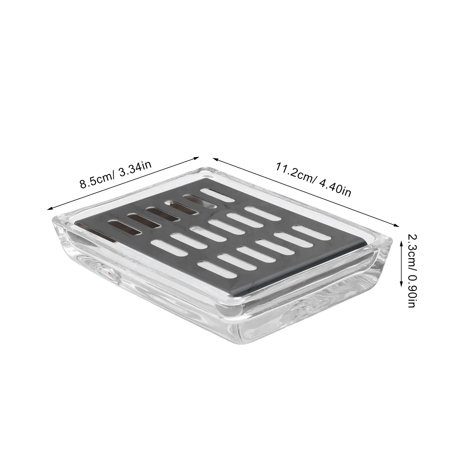 Premium Clear Glass Soap Dish Self-Draining Design Open Base Structure for Bathroom Counter Shower Sink Kitchen Soap Rack Holder