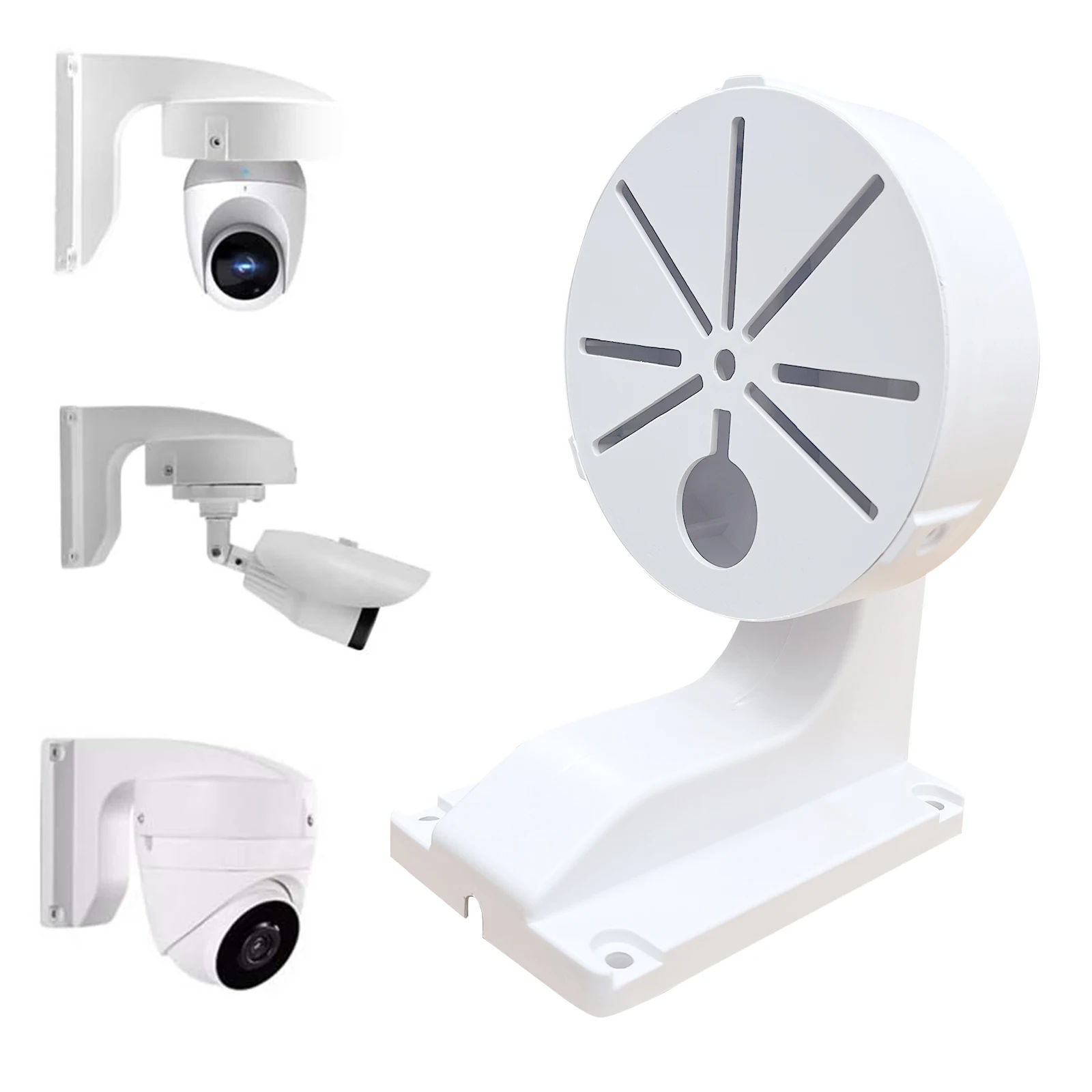 Cctv Security Camera Mount Bracket, Abs Indoor Outdoor Wall Mount L-Type Bracket for Cctv Security Dome Ip Camera Mounting, Dahu