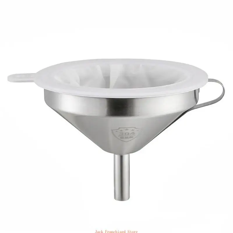 

Compact Stainless Steel Filter Set Funnel with Dispenser for Straining Liquids