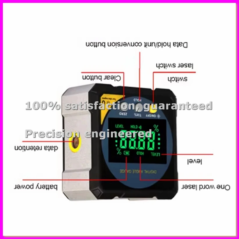 

Digital Laser Protractor Inclinometer Laser Inclinometer Level Angle Finder Goniometer Magnet Tilt Measuring Tool-ABVP