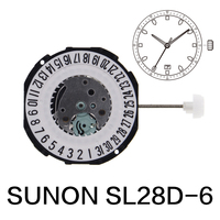 SL28-6 Quartz Movement Sunon SL28 Movement China Replacement Three Hands Calendar Date Wristwatch Repair Accessories