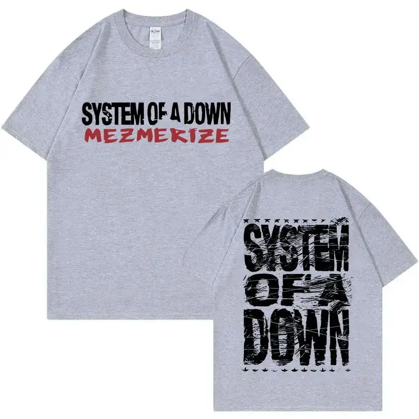 تي شيرت Rock Band System of A Down Mezmerize تي شيرت عتيق للموسيقى المعدنية البديلة تي شيرت أنيق كبير الحجم
