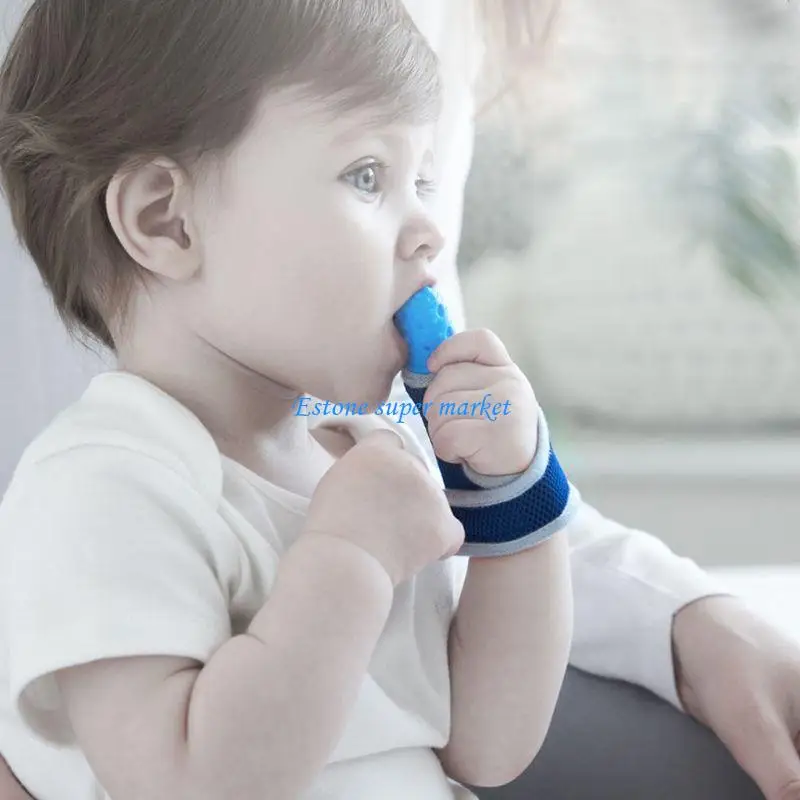 090B Silicone Teethers For Babies Finger Guard Stop Thumb Sucking Wrist Band
