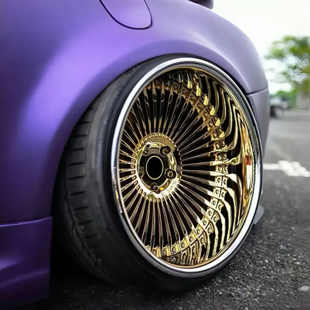 

Gold 5x120 5x114.3 5x127 Staggered Steel Wire Spoke Rims Forged 20 22 24 26 Inch Wheels for