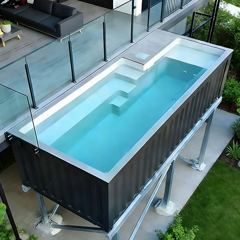 Luxury Prefab Container Swimming Pool Backyard Above Ground Pool with Filter System