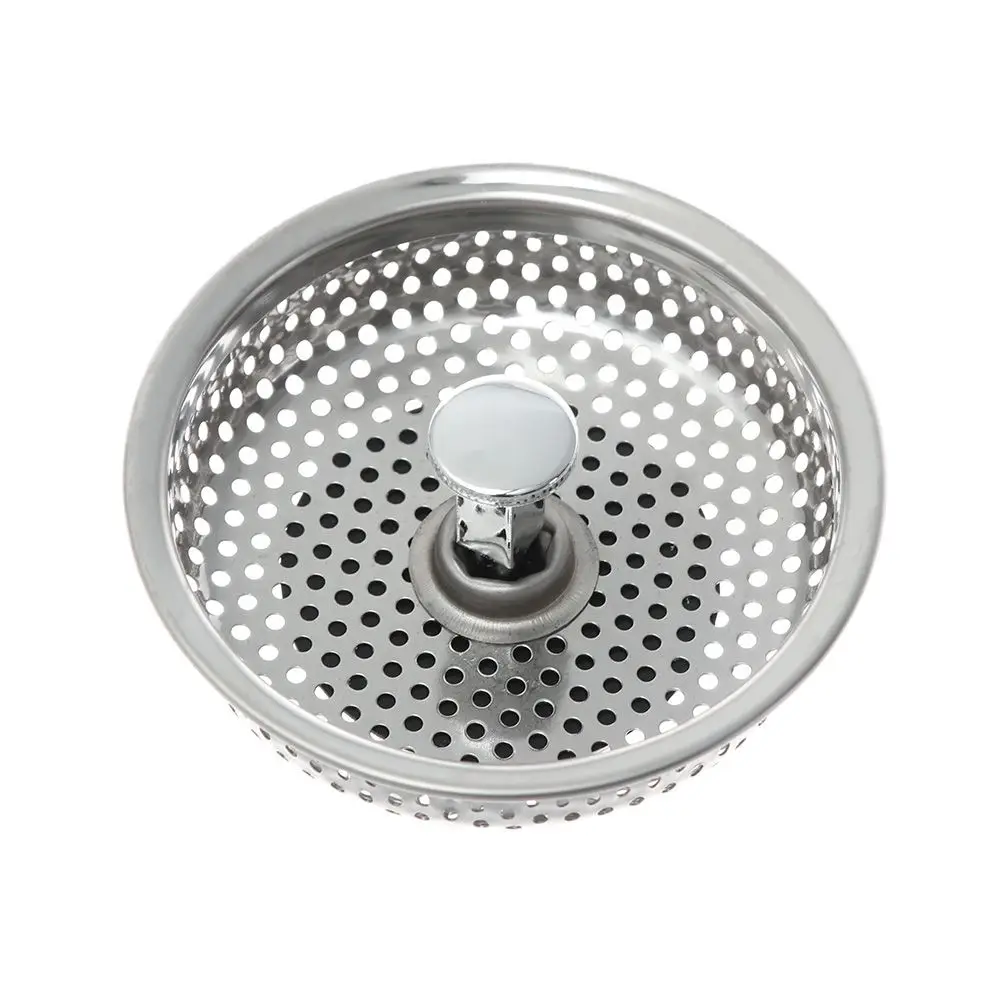 Bathroom Shower Home Waste Drainer Stuff Cover Stainless Steel Mesh Food Hair Stopper Plug Filter Basket Sink Strainer Colander