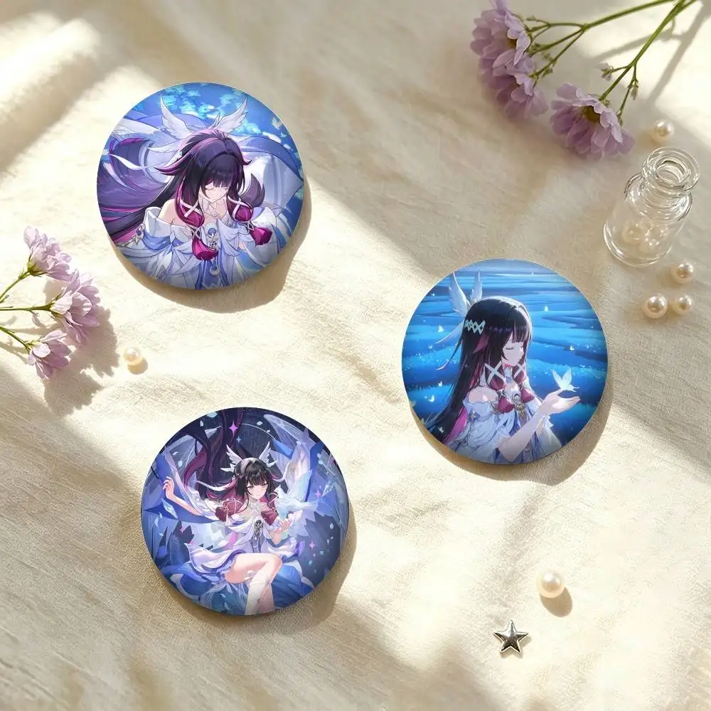 G-Genshin Impact Fatui Harbinger Columbina  25mm 32mm 44mm 58mm 75mm Brooches Badges Pins for Accessories Gift
