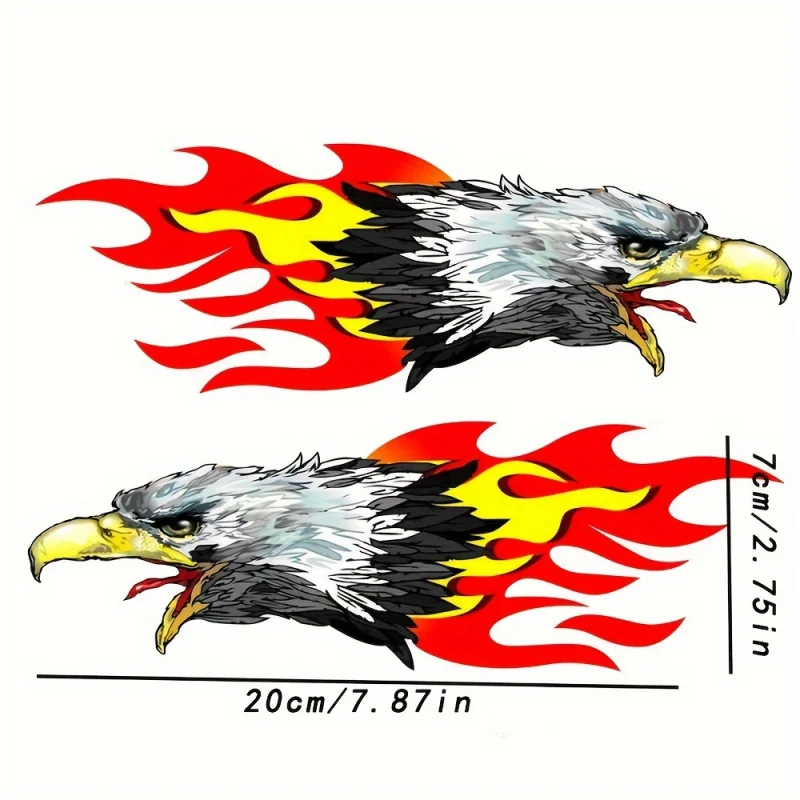 A Pair Flame Eagle Stickers Decal For Hard Hats, Helmets, Toolboxes, Cars, Trucks, Motorcycles, Computers
