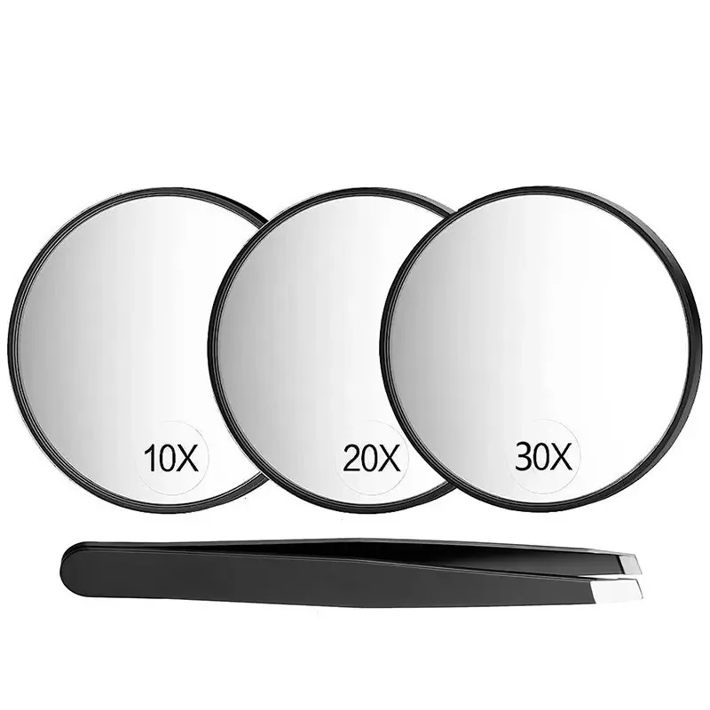 10/20/30x Magnification Mirror with Suction Cup Blackhead Magnifying Mirror for Bathroom Portable Makeup Round Mirror