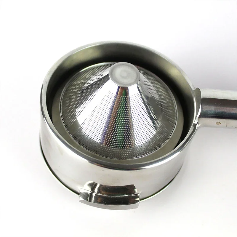 58mm 304 stainless steel Espresso Coffee Extraction Filter Bowl Bottomless Pressurized Handle Tapered Powder Coffee Making Tool