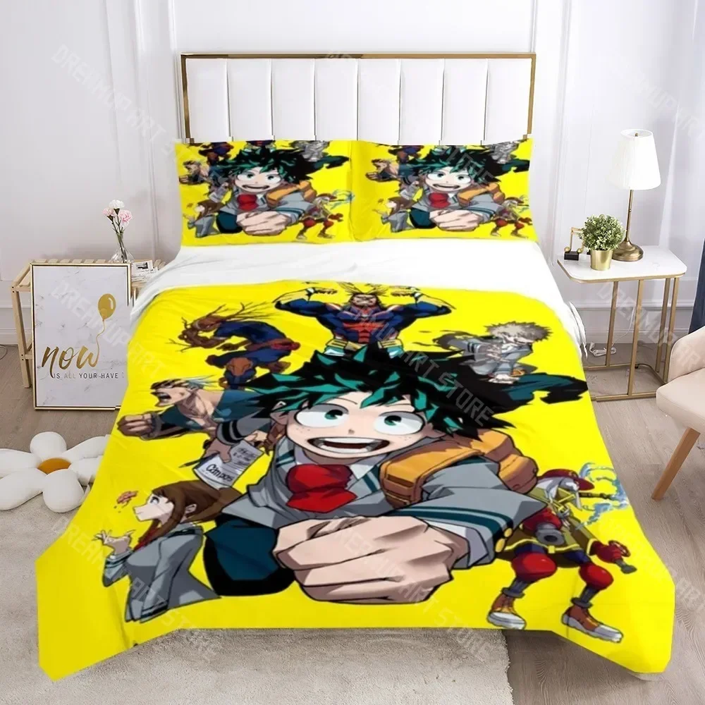 2026 3D Print My Hero Academy Anime Three Piece Bedding Set Fashion Boys Or Adults For Beds Quilt Covers Pillowcases Bedding Set