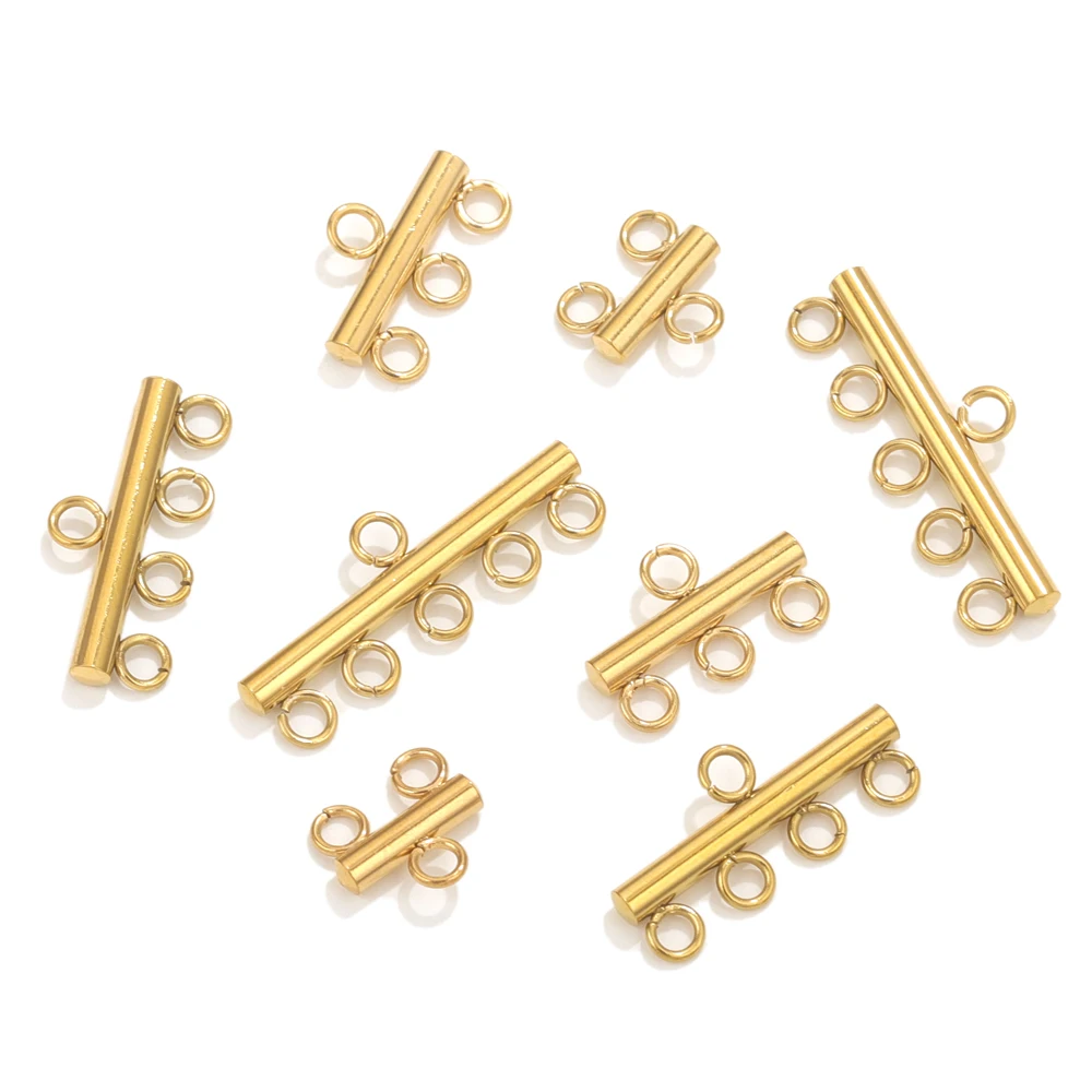 10pcs Stainless Steel Layer Clasp Bails Connector DIY Jewelry Bracelet Necklace Layering Clasp For Jewelry Connector Charm Bulk