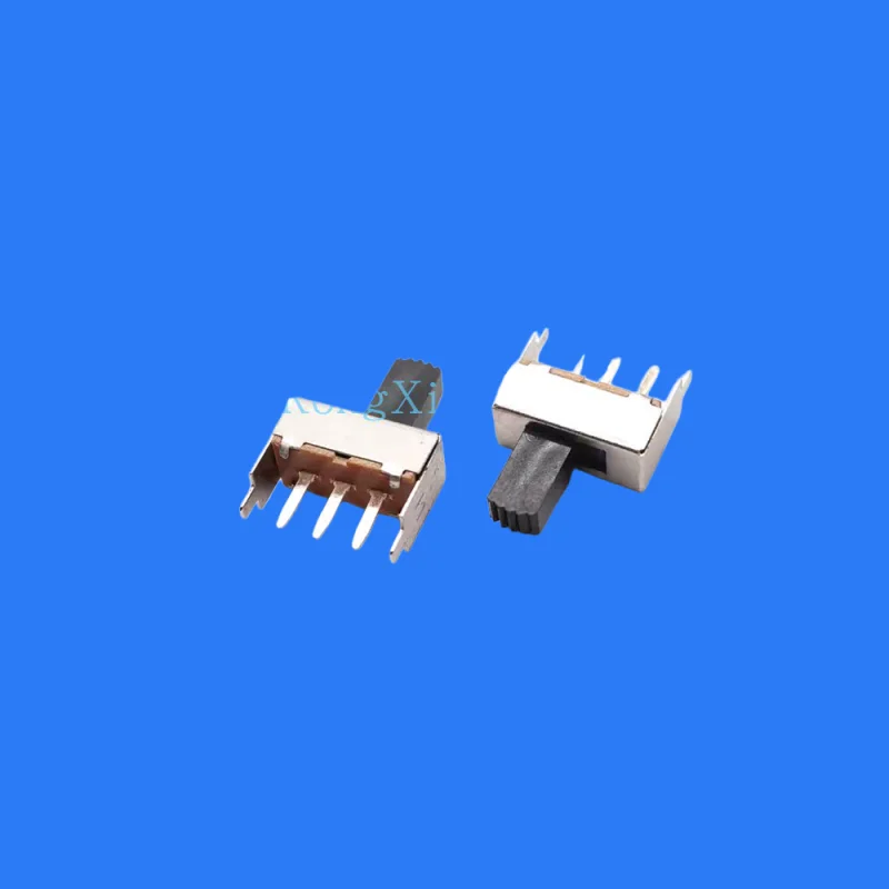 100pcs/ SS-12F04(1P2T) 2-speed three-leg two-speed vertical toggle switch single row 2 fixed feet