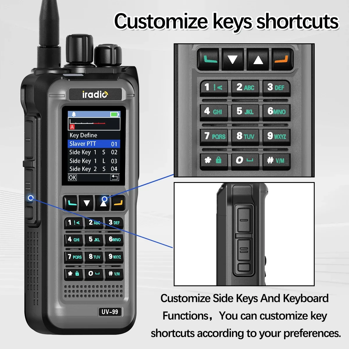 Iradio UV-99 20W Air Band Walkie Talkie Mutli Band High Power FM NOAA 1024CH Wireless Copy Frequency Long Range Type-C Ham Radio