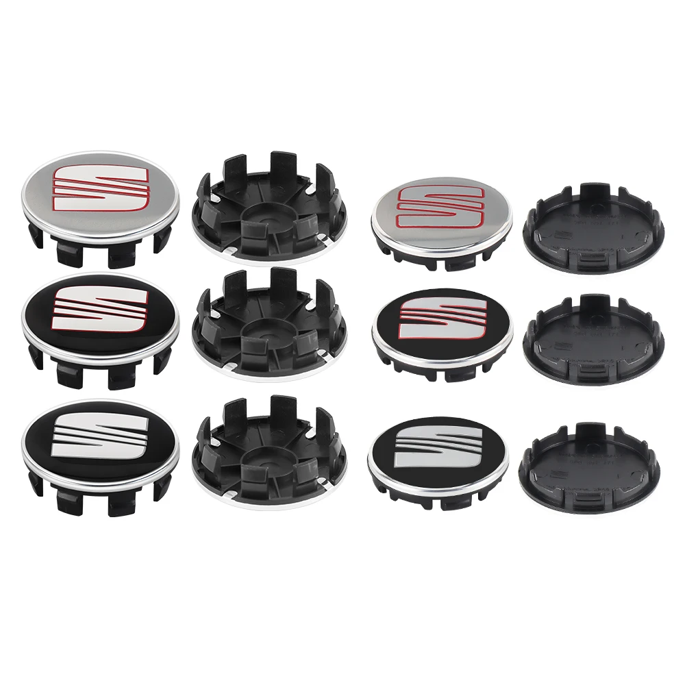 4Pcs 55MM/63MM Car Wheel Center Hub Caps Logo Cover Accessories for Seat cupra Ateca Leon Mk1 Mk2 Mk3 5f lbiza 6f FR Exeo Toledo