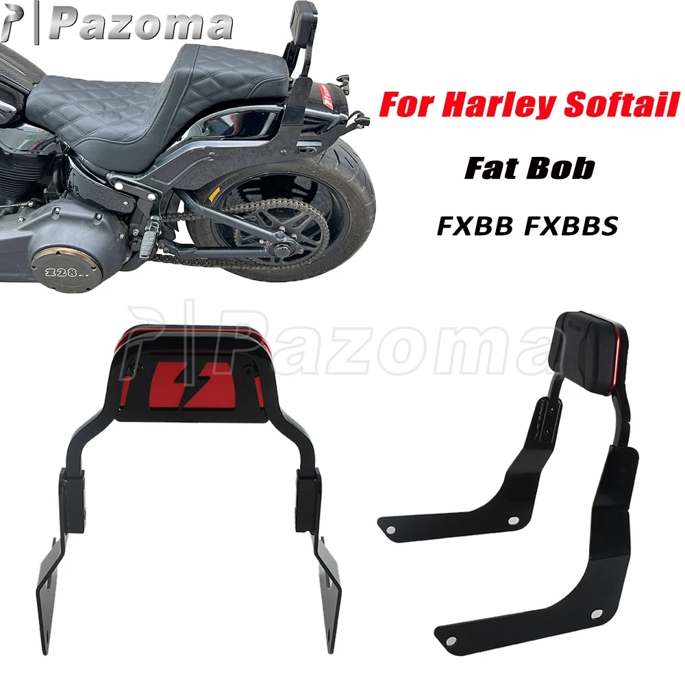 

Motorcycle Mini Sissy Bar Detachable Sissybar Rear Backrest For Harley Softail Fat Bob FXFB 2018 2019 114 FXFBS 2018-2025 PAZOMA