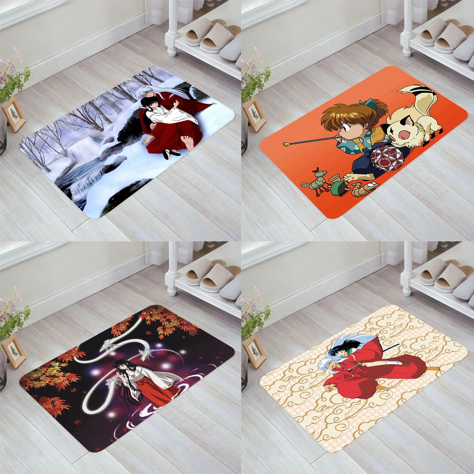 Inuyasha Anime Floor Mat Doormat Entrance Door Balcony Aesthetic Room Decoration Carpets Rugs Home Kitchen Carpet Foot Rug Mats