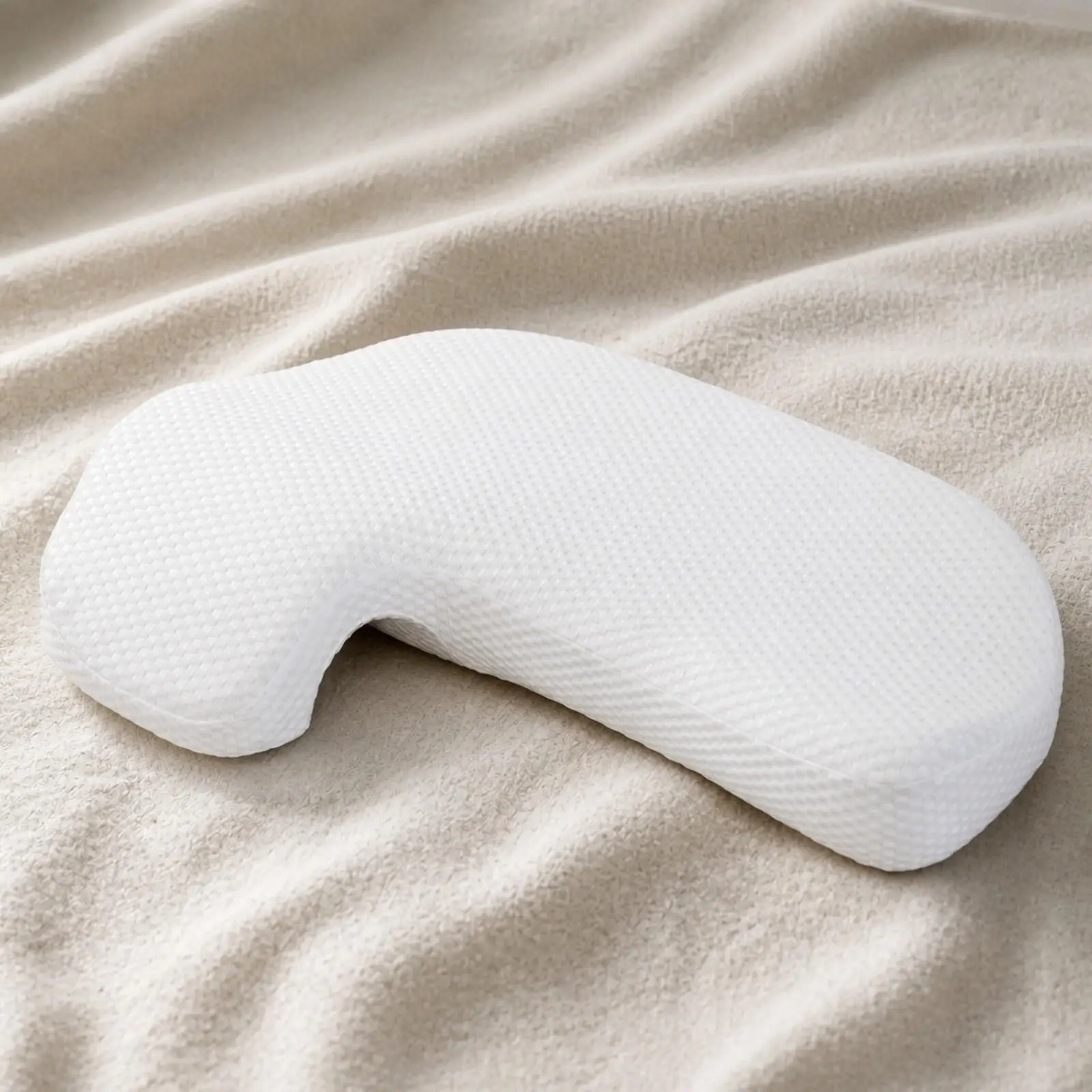 Pressure Relieving Couple Pillow L Shaped Contoured Memory Foam Bed Cushion for Neck Comfort While Sleeping