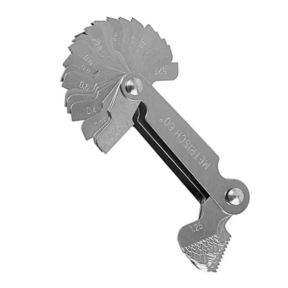 

Screw Thread Pitch Gauge Tool Center Gage for Lathe Cutting Measuring Inch Metric R159 Silver Quenching Hardness Magnetic Head